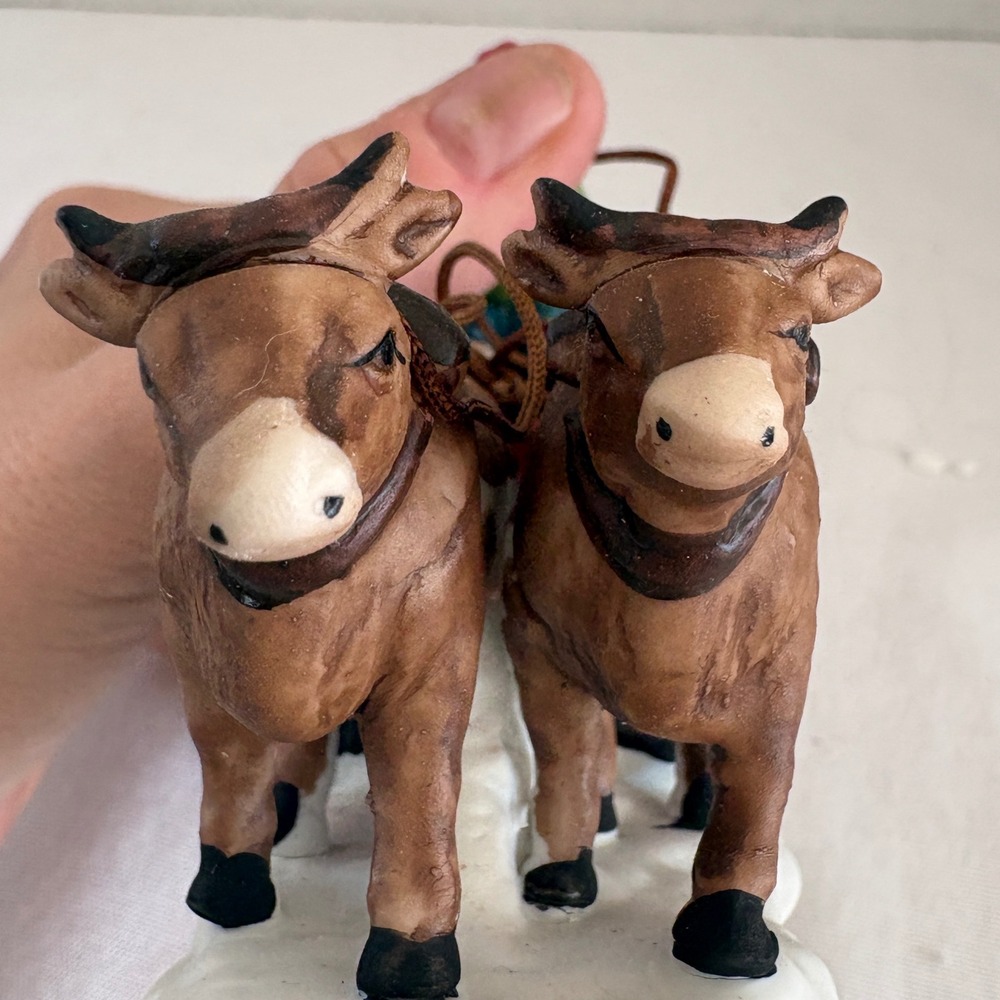 Department 56 Heritage Village Ox Sled Porcelain Figurine 5951-0 Vintage Box - Picture 9 of 11